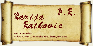 Marija Ratković vizit kartica